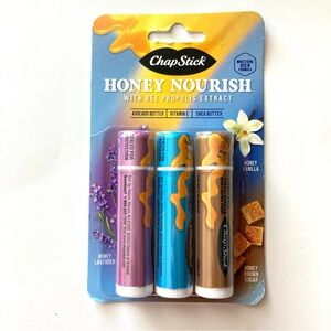 🆕 ChapStick Honey Nourish Lip Balm Set of 3 in One Package